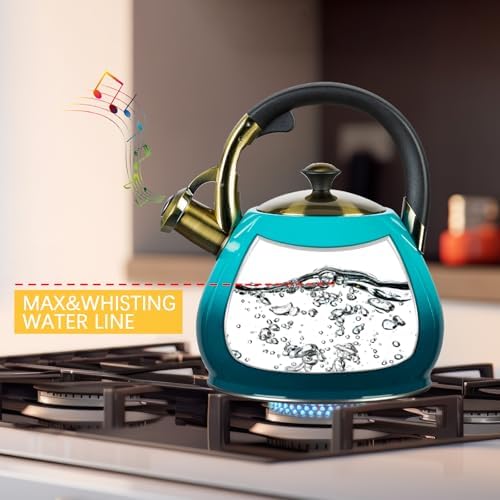 Tea Kettle Stovetop Whistling Kettle Teapot, 3Quart Tea Pot Stainless Steel Teakettle for Stove Top with Heat Proof Ergonomic Handle - Image 3