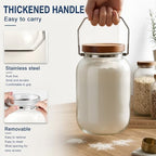 Glass Flour Sugar Storage Containers with Wood Lid and Handle - Image 4