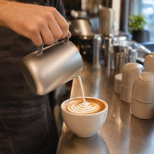304 Stainless Steel Spouted Coffee Steaming Pitcher - Image 2