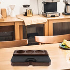 Wood Grain Espresso Tamper Mat Station for 51mm 53mm 58mm Portafilter, Non-Slip Silicone Coffee Tamping Base with Card Slot, Walnut Finish Press Dispenser Holder for Home for barista - Image 5