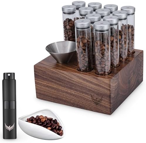 Coffee Bean Cellar and Dosing Cup Set Single Dose Coffee Bean Storage with Espresso Dosing Cup and Coffee Spritzer by KNODOS