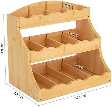 3-Tier Bamboo Tea Bag Organizer, Self-Assembly - Image 2