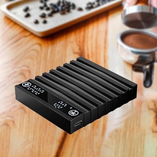 Mini Espresso Scale USB Charging Digital Kitchen Scale Professional Multipurpose 8.5x9.5x2cm for Pour Over Coffee with Timer, Black - Image 2