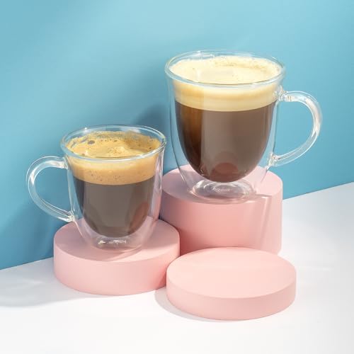 JoyJolt Serene Double Walled Insulated Glasses Coffee Mug (Set of 2) 13.5 Ounces - Image 6