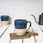 Bosmarlin Ceramic Coffee Mug Set of 4, 17 Oz, 5 Colors to Choose, Tea Cups, Dishwasher and Microwave Safe, Reactive Glaze (Deep Blue) - Image 4