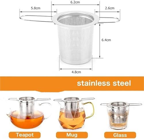 cold brew coffee filter 6/12/20pcs Tea Infuser Stainless Steel Strainer Folding Handle Filter Fine Mesh Basket For Loose Leaf(6pcs) - Image 2