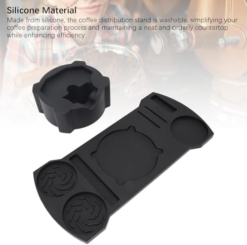 Bewinner Coffee Tamping Station Silicone Storage Mat for 51mm 53mm 58mm Handle - Distributor Tamper Stand, Large Storage Space for Coffee Distribution Tools, Accessories, and Tamper Handle - Image 3