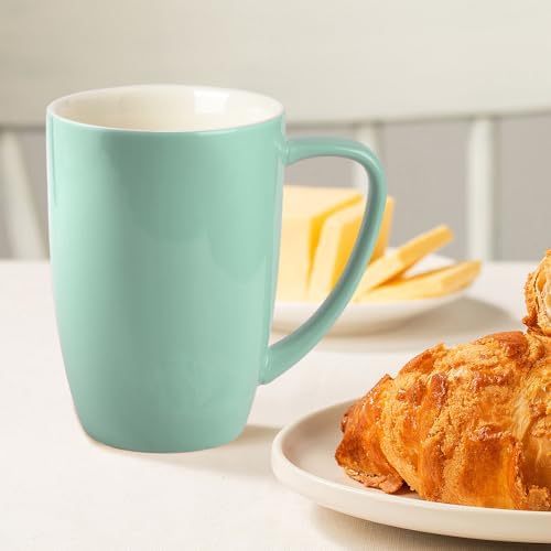 homEdge Porcelain Mug Set, 16 Ounces Cup for Tea, Latte, Mocha, Hot Chocolate, Set of 6, Assorted Color - Image 3