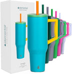 Elemental Spill Proof 40oz Insulated Tumbler with Handle & Straw Travel Mug by Elemental