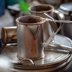 Stainless Steel Thai Tea Pot with Reusable Cloth Filter – Ground Tea Coffee Strainer for Thai Iced Tea, Teh Tarik pulled tea jug & Pour Over Brewing - Image 4