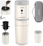 HAUSHOF Portable Coffee Maker for Travel, Rechargeable Electric Grinder by HAUSHOF