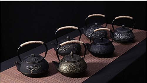 tetsubin Cast iron Tea Kettle workshop Healthy japanese fish pattern Teapot with Stainless Steel Infuser（30.4oz） - Image 7