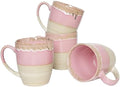 Bosmarlin Ceramic Coffee Mug Set of 4, 17 Oz, 5 Colors to Choose, Tea Cups, Dishwasher and Microwave Safe, Reactive Glaze (Pink) by Bosmarlin