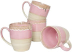 Bosmarlin Ceramic Coffee Mug Set of 4, 17 Oz, 5 Colors to Choose, Tea Cups, Dishwasher and Microwave Safe, Reactive Glaze (Pink) by Bosmarlin