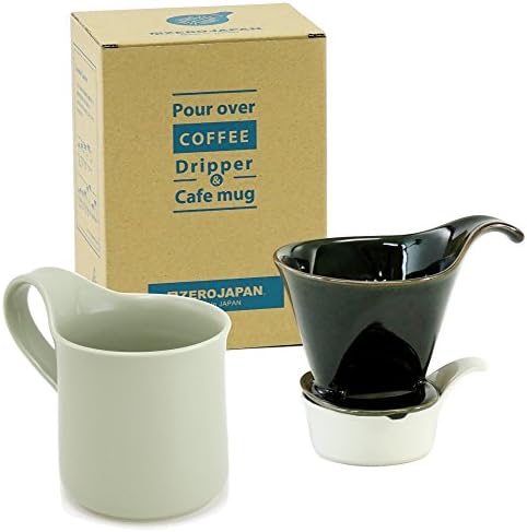 ZEROJAPAN DMZ-16 AGN/MI Gift Set, Coffee Dripper L & Cafe Mug (with Tray), Mineral by ZEROJAPAN
