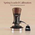 Espresso Tamper for 54mm Portafilter – Adjustable Depth Spring Loaded Tamper for Consistent Tamping – Barista Coffee Press Tool with Stainless Steel Base – Black & Walnut - Image 2