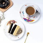 Reflection Cup,Mirror Cup and Saucer,Anamorphic Cup and Saucer,Creativity Tea Cup and Saucer Set,Ceramic Coffee Mug with Saucer and Spoon,for Cappuccino,milks,espresso,tea,coffee,250ml - Image 3