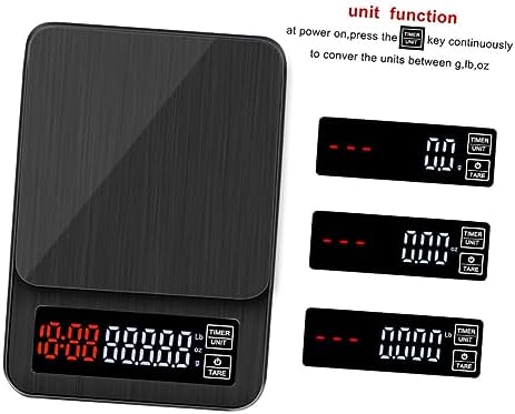 Digital Kitchen Food Scale with Timer, 5kg Black for Cooking - Image 3
