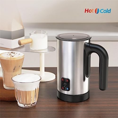 4 in 1 Milk frother Fully automatic milk heated cold/hot latte, chocolate protein powder, M3A (Size : (0.5L, Color : M3_UK) - Image 2
