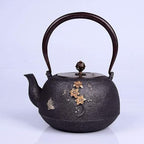 Cast Iron Tetsubin Teapot 1.2L Japanese Iron Kettle With Flower & Butterfly Pattern, Tea Pot - Image 4