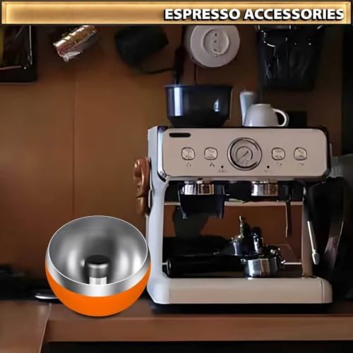 Upgraded Stainless Steel Espresso Knock Box Coffee Knock Box with Glass Lid and Magnetic Removable Knock Bar, Holds 20Double Espresso pucks & Coffee Grounds(Orange) - Image 4