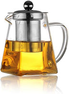 Glass Teapot Kettle with Stainless Steel Removable Infuser for Blooming Tea & Loose Leaf Tea,700ml by XHPBCG