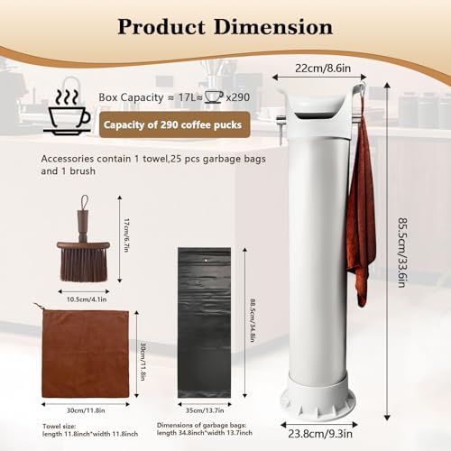 Espresso Knock Box for Coffee Grounds Coffee Knock Box Espresso Accessories for Home Large Capacity with Removable Knock Bar and Non-Slip Base, white - Image 5