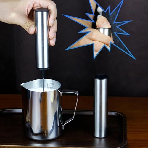 Haofy Milk Frother, USB Rechargeable Handheld Electric Whisk with Premium Stainless Steel, for Coffee Hot Chocolate Matcha Baking - Image 6