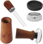 Improved Fit For 51mm Basket Espresso Kit - 30lb Calibrated Tamper, 8-Needle Tool, Magnetic Funnel by Teemuday