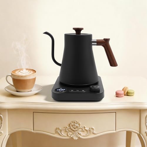 Electric Gooseneck Kettle, 0.9L 1200W, 304 Stainless Steel, ±1°F Control - Image 5