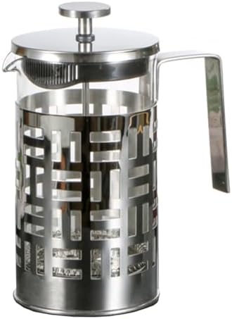 French Press Coffee Maker Espresso Coffee Maker Copper Cold Brew Heat Resistant Thickened Borosilicate Coffee Pot With 3 Stainless Steel Filter Screens(/Silver C,600ml) by GIZNXBA