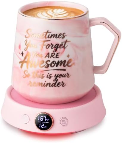 Coffee Mug Warmer & Mug Set, Electric Cup Warmer for Desk, 12H Timer by Dltsli