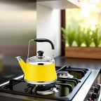 Tea Kettle Stovetop, Whistling Tea Pot 304 Food Grade Stainless Steel Teapot for Stove top, Loud Whistle Kettle for Tea, Coffee, Milk (Yellow, 1L) - Image 4