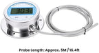 Eujgoov Digital Thermometer with 5m Stainless Steel Threaded Probe for Water Temperature Measurement -50 to 200C Range for Cooking Kitchen BBQ Smoker - Image 2