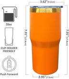 20 oz Tumbler Bulk Stainless Steel Tumblers with Lids and Straws Orange - Image 2