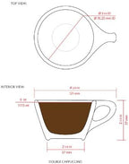 notNeutral Lino Porcelain Cup & Saucer Double Cappuccino 6 oz (White, 6 oz, 6) - Image 3