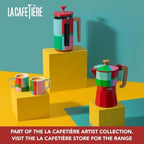 La Cafetière Venice Espresso Maker for 6 Cups, 290 ml, Aluminium Stovetop Coffee Maker with Geometric Pattern, Moka Pot for Gas and Electric Stoves with Wooden Handle, Utopian Lines - Image 7