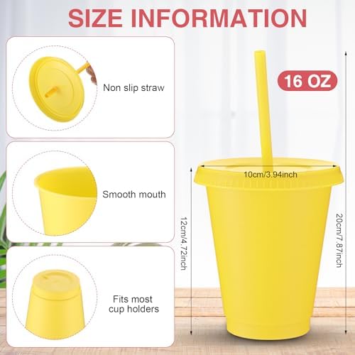Sieral 30 Pack Reusable Plastic Cups with Lids Straws,Vibrant Colors - Image 4