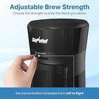 Iced Tea Maker Machine with 20OZ Pitcher, Cold Brew Coffee Maker with Reusable Filter, Strength Control for Flavor, Compact Single Serve Machine for Grounds/Tea for Home & Office, Black - Image 2