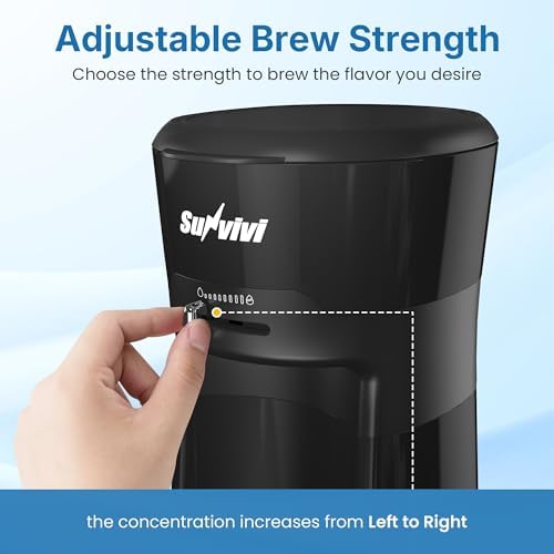 Iced Tea Maker Machine with 20OZ Pitcher, Cold Brew Coffee Maker with Reusable Filter, Strength Control for Flavor, Compact Single Serve Machine for Grounds/Tea for Home & Office, Black - Image 2