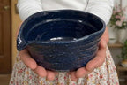 Urban Tokyo Meisen Pottery Handmade Ceramic Matcha Bowl with Pouring Spout, Japanese Minoyaki Pottery, Tea Ceremony Whisking, 18oz, Made in Japan (Namako Ao (Navy Blue)) - Image 2