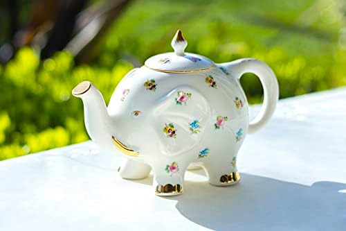 Grace Teaware Floral Elephant Fine Porcelain Tea Set 11 piece Set - Image 3