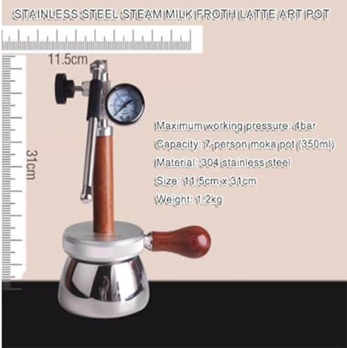 Outdoor Steam Milk Frother, Milk Frother and Steamer, Stainless Steel Kettle with Steam Nozzle and Pressure Gauge for Making Milk Froth. (M2) - Image 3