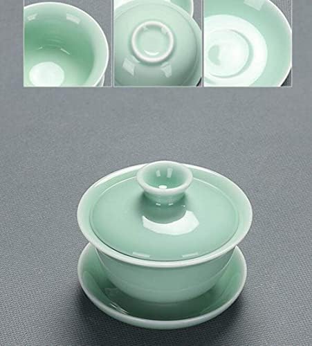 Chinese celadon exquisite ceramic tea set kettle tea cup plastic tray porcelain tea set travel tea set best gifts-D (F) - Image 2