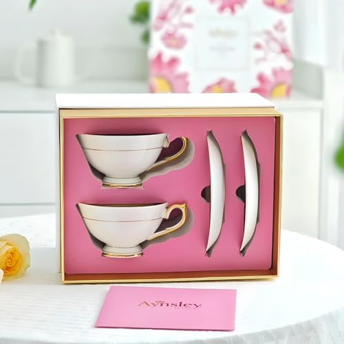 Aynsley Luxury Empress 5-Piece Bone China Tea Set – Fine Porcelain Teapot, Cups & Saucers with 24K Gold Hand-Painted Detail for Party Set, Wedding Gift, Anniversary Gift, Collectible (Cobalt) - Image 2