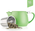 Tealyra - Pluto Porcelain Small Teapot Lime - 18.2-ounce (1-2 cups) - Matte Finish - Stainless Steel Lid and Extra-Fine Infuser To Brew Loose Leaf Tea - 540ml - Image 2