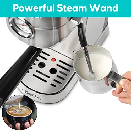 CASABREWS Espresso Machine 20 Bar, Professional Espresso Maker with Milk Frother Steam Wand & Espresso Tamper 51mm, Premium Calibrated Espresso Coffee Tamper - Image 6
