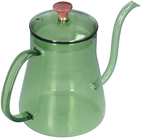POCREATION High Borosilicate Glass Coffee Kettle, 600ml (Green) - Image 4