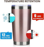 MEWAY 20oz Tumbler 12 Pack Double Wall Vacuum Insulated Travel Mug Bulk, Stainless Steel Tumblers with Lid and Straw, Durable Powder Coated Coffee Cups for Cold & Hot Drinks (Rose Gold, 12) - Image 6