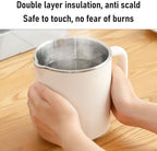 CCYLEZ Portable Electric Kettle 600ml Folding Travel Kettle Stainless Steel Tea Brewer Milk Frother Coffee Maker with Temperature Control for Travel Camping Office Home Use (US Plug 110V) - Image 3